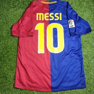 Messi Barcelona TREBLE SEASON 2008 2009 Soccer Jersey Shirt S SKU# 286784-655